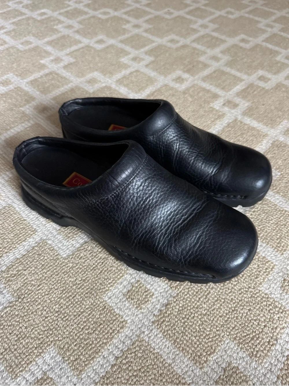 Cole Haan Country Black Leather Slip On Comfort Clogs Mule Work Shoes Size 10.5